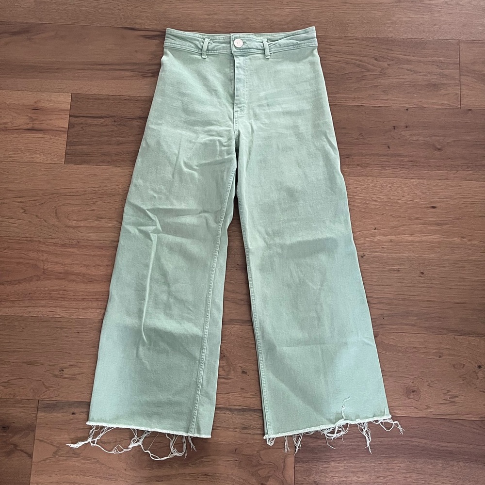 Green Marine Straight Zara Pants